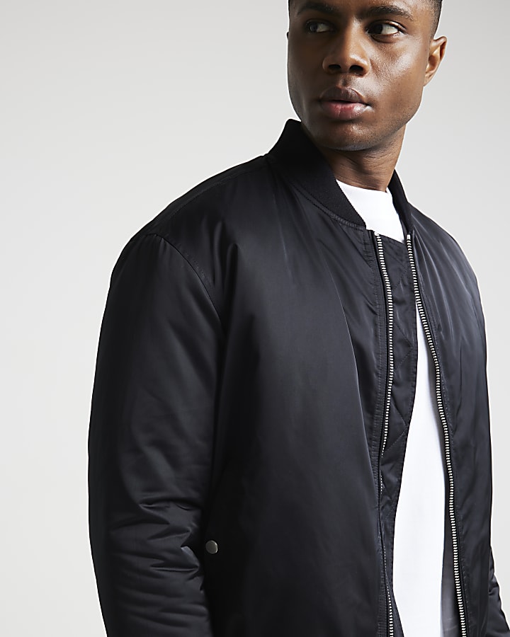 Black padded MA1 bomber jacket