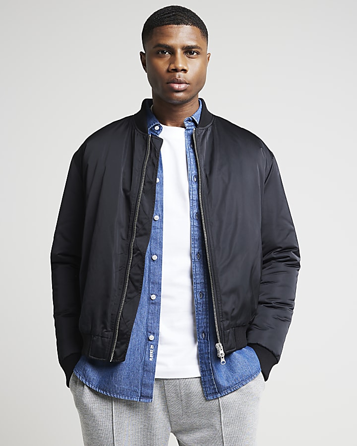 Black padded MA1 bomber jacket