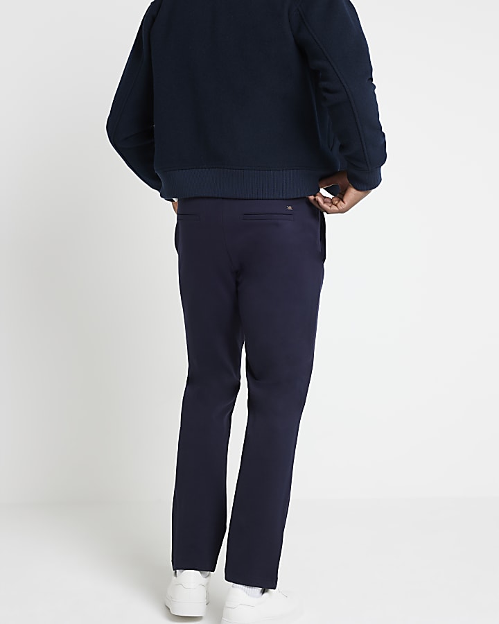 Navy slim fit pull on twill joggers