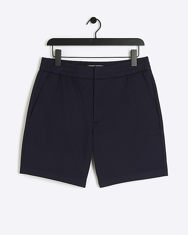 Navy regular fit pull on shorts