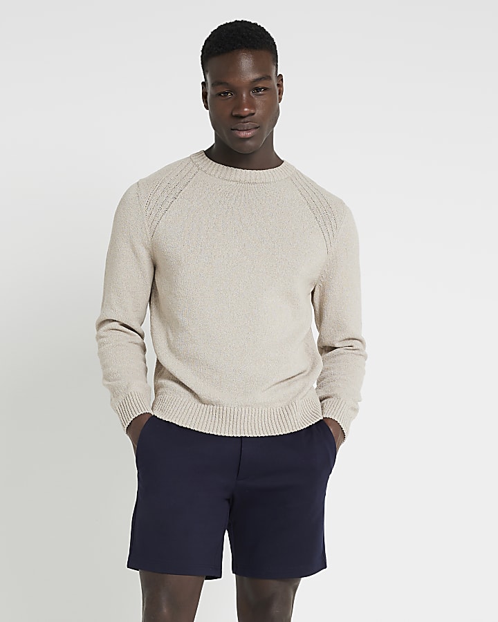 Navy regular fit pull on shorts