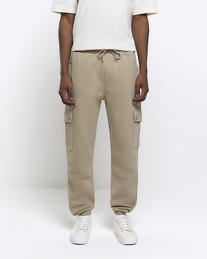 Stone regular fit cargo joggers