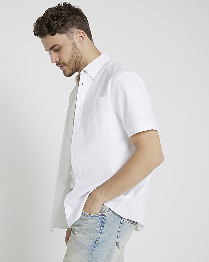 White regular fit laundered shirt