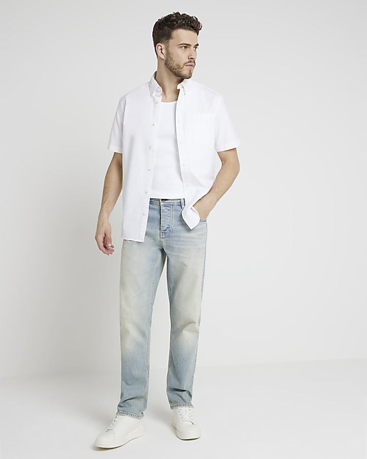 White regular fit laundered shirt