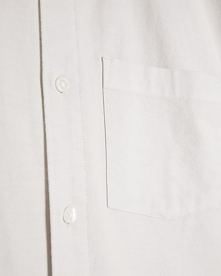 Grey regular fit laundered shirt