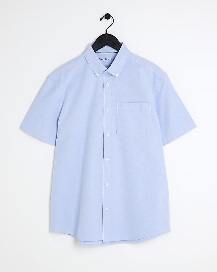 Blue regular fit laundered shirt