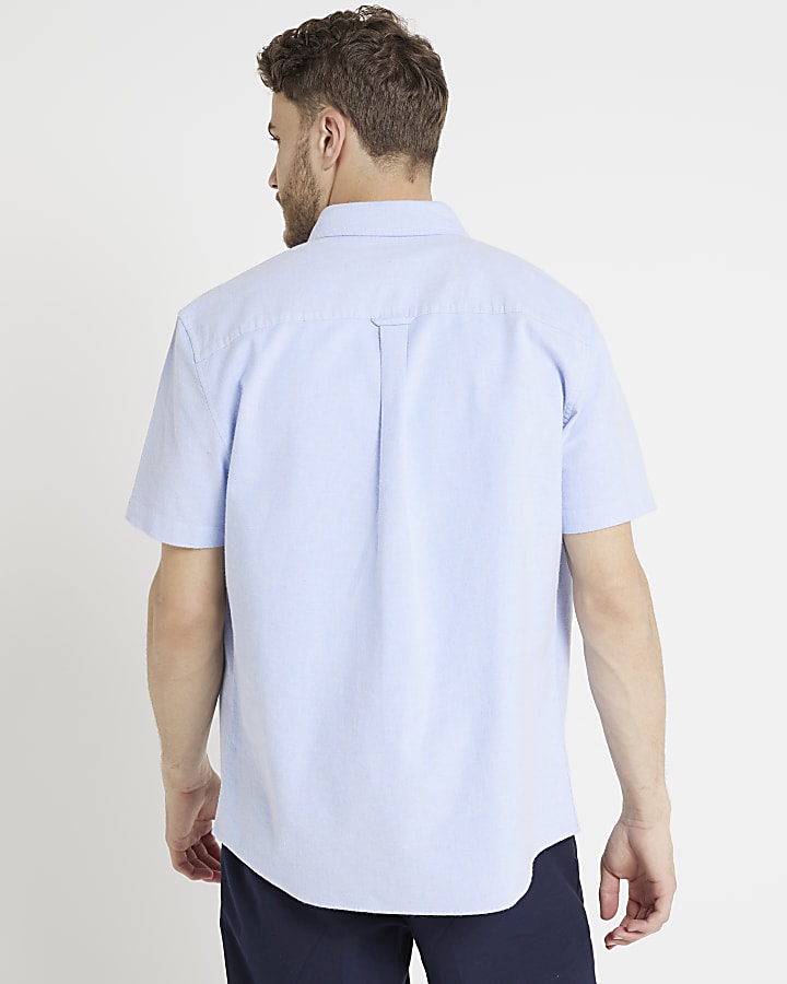 Blue regular fit laundered shirt