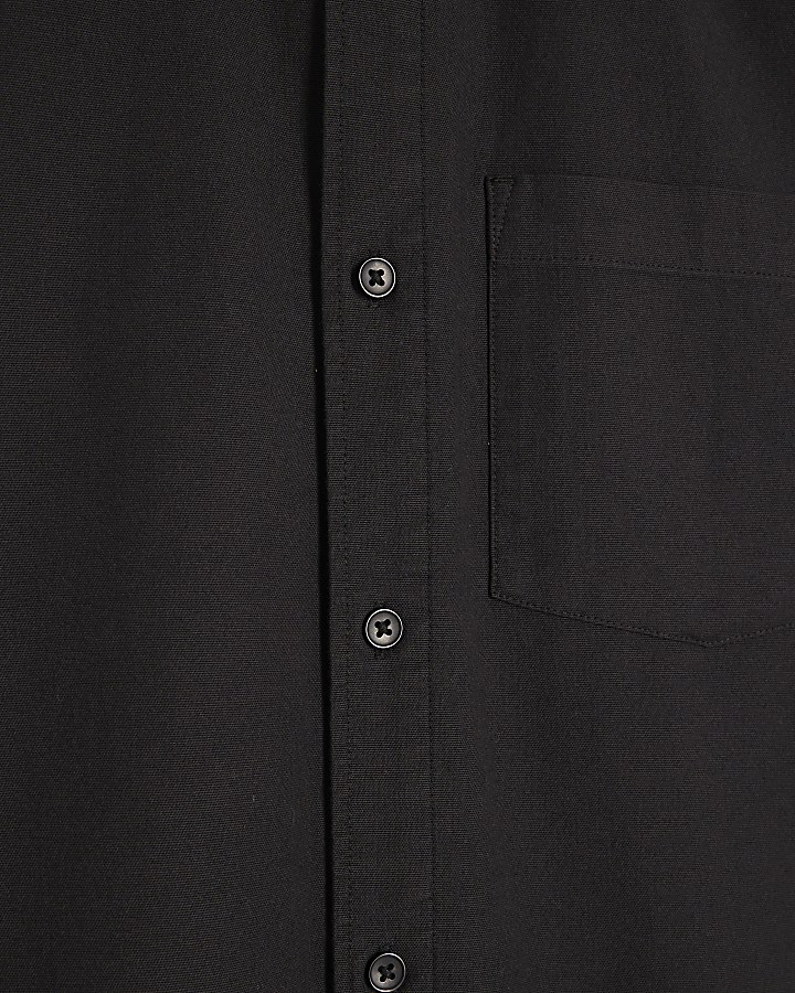 Black regular fit laundered shirt