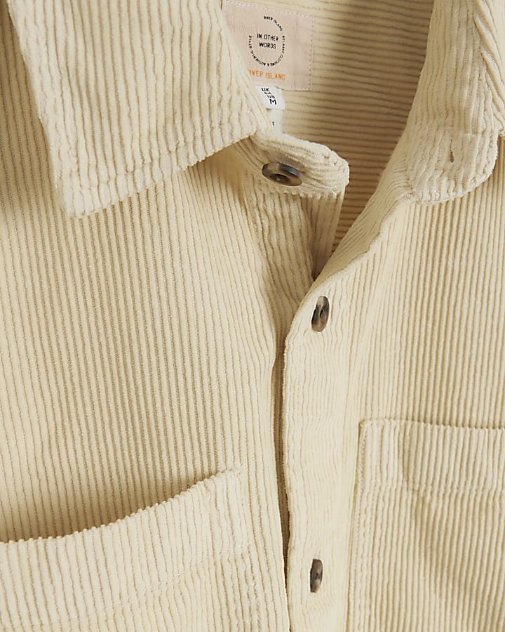 Stone regular fit corduroy overshirt