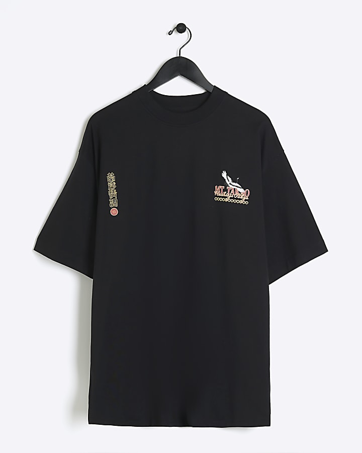 Black oversized fit graphic t-shirt