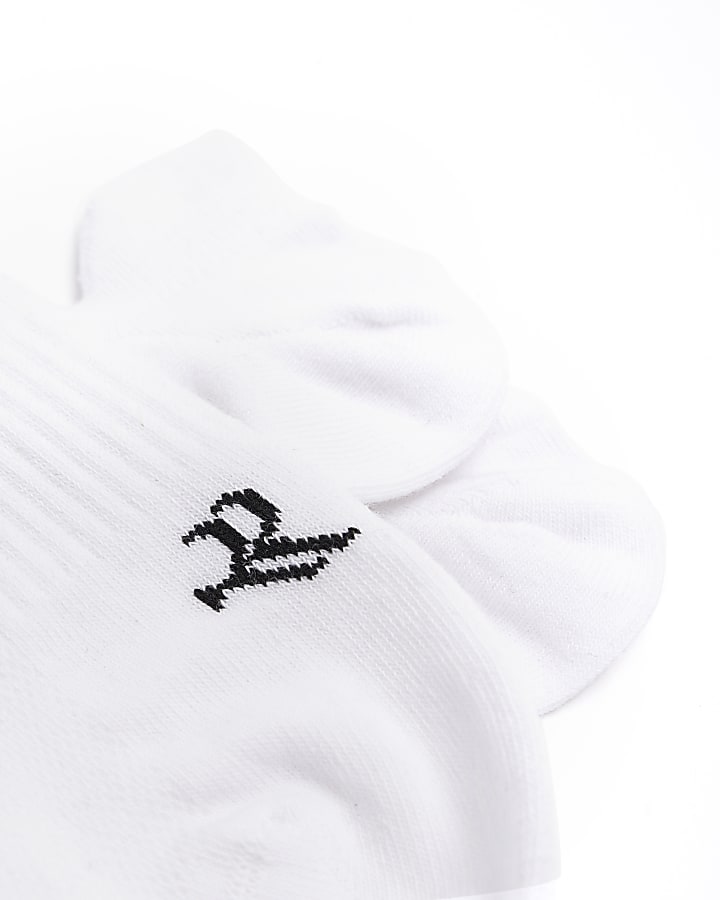 5PK white rib trainer socks