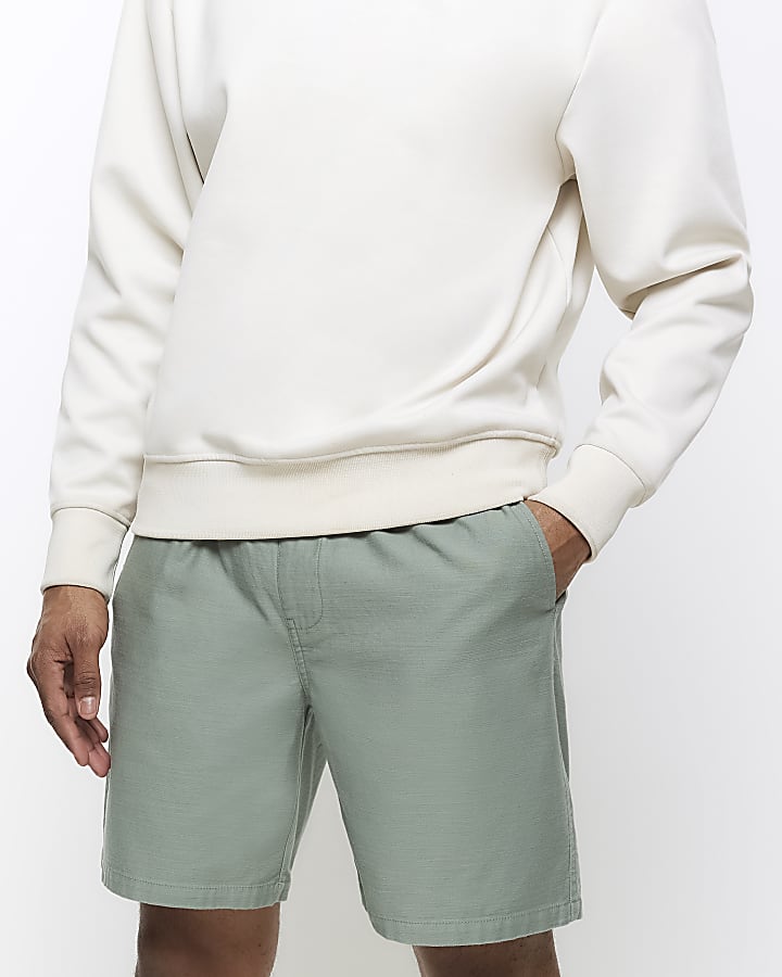 Light Green regular fit pull on shorts