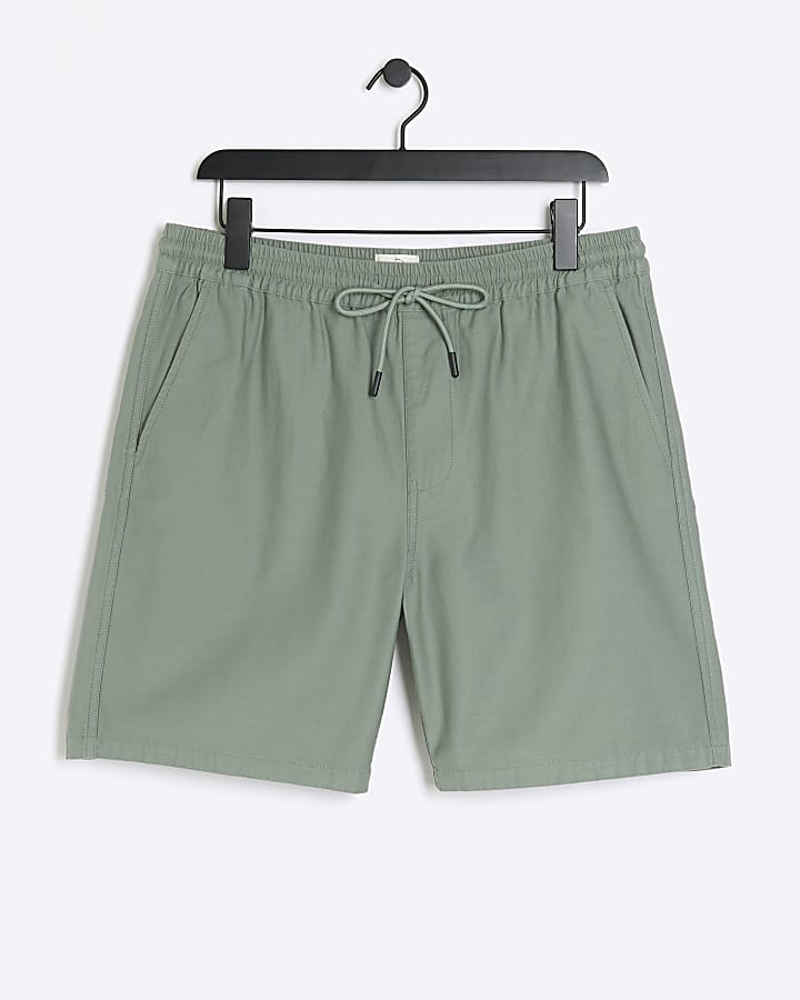Light Green regular fit pull on shorts