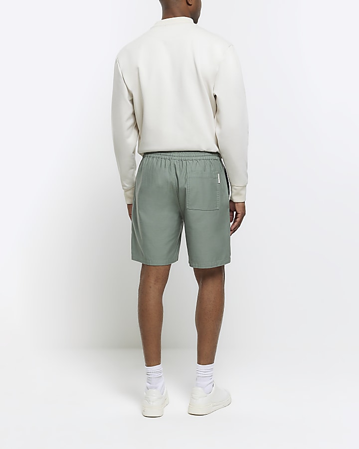 Light Green regular fit pull on shorts