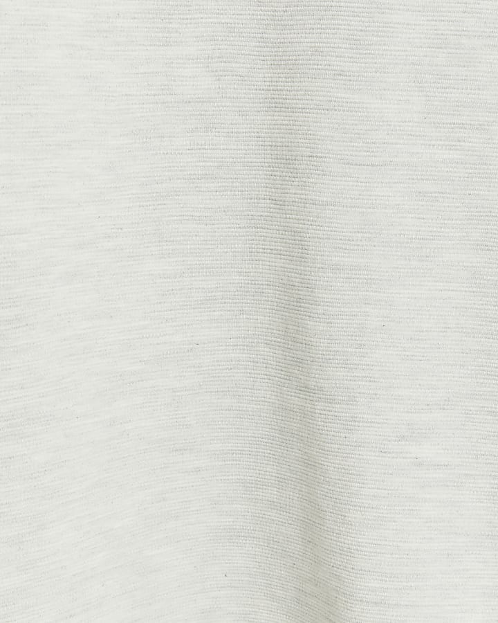 White regular fit textured pocket t-shirt