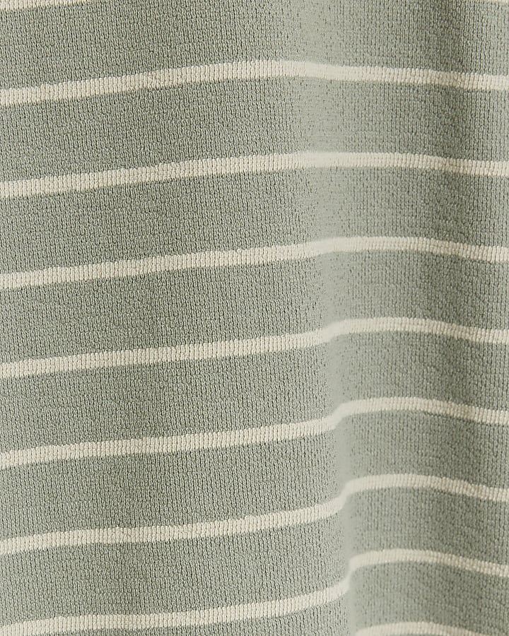 Green regular fit striped t-shirt