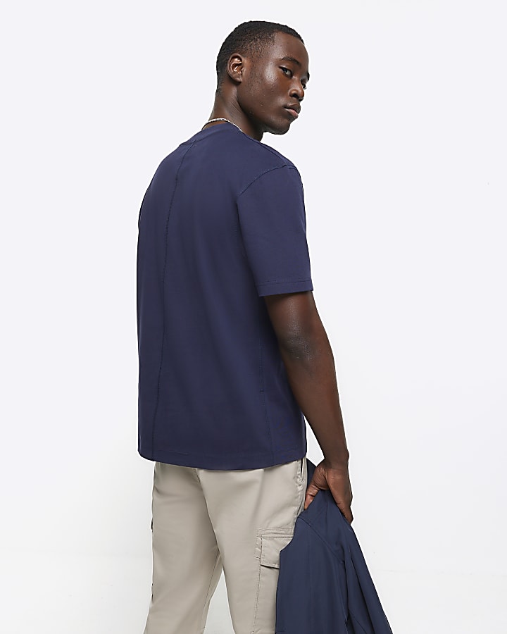 Navy RI Studio regular fit t-shirt