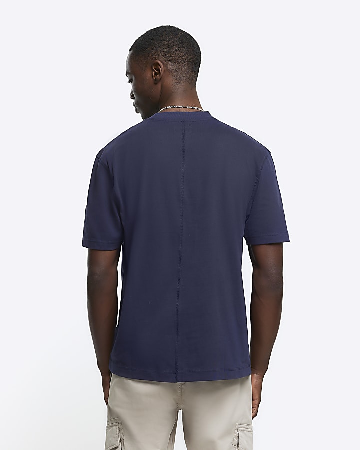 Navy RI Studio regular fit t-shirt