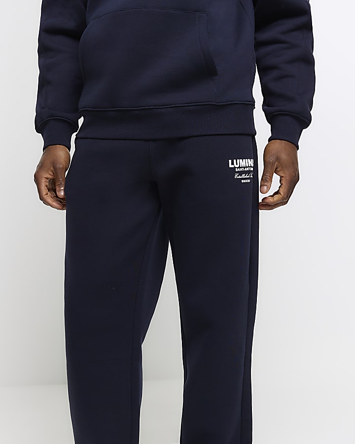 Navy Regular Fit Graphic tracksuit Joggers