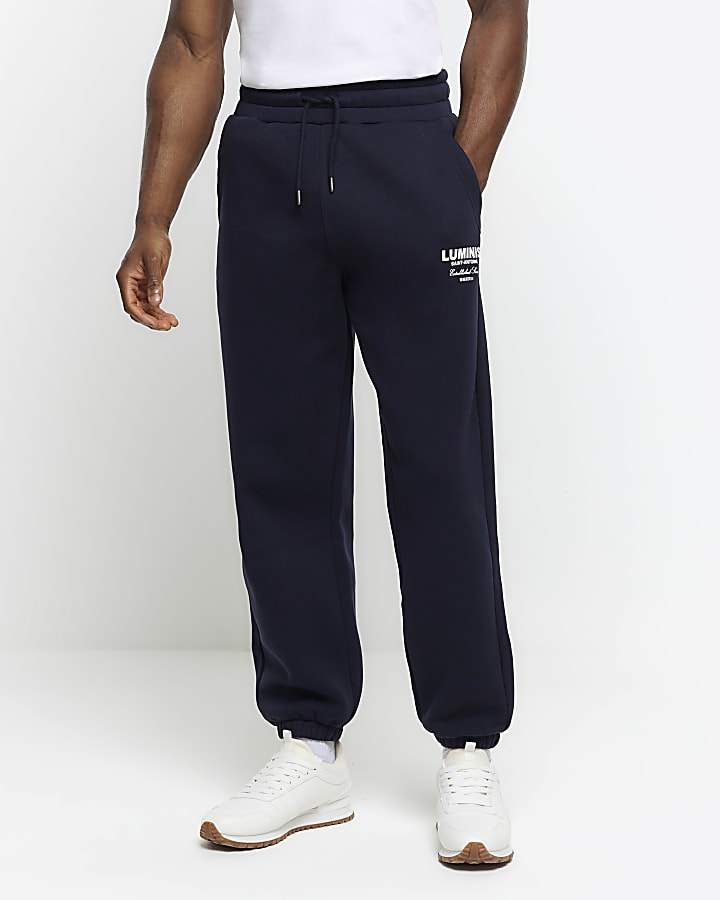 Navy Regular Fit Graphic tracksuit Joggers