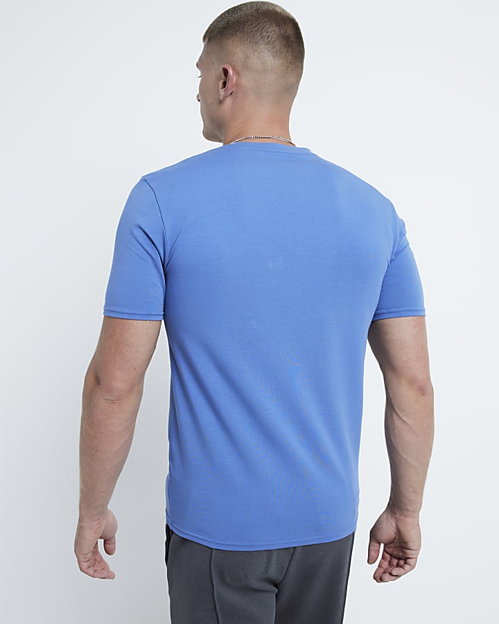 Blue Muscle Fit Stretch T-shirt