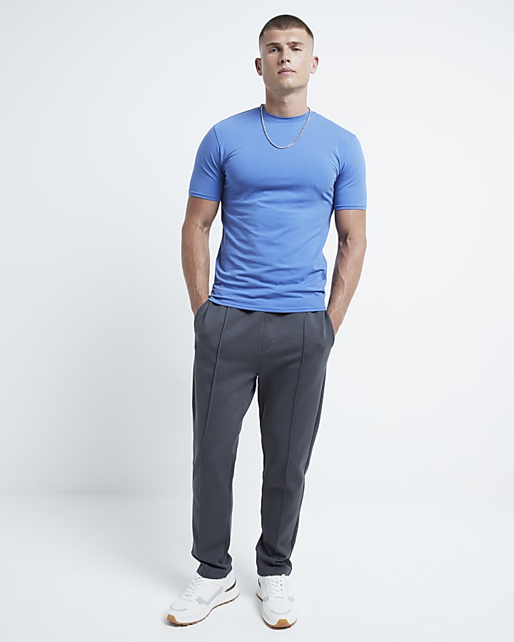 Blue Muscle Fit Stretch T-shirt