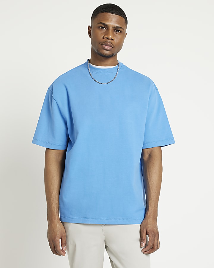 Blue oversized fit RI studio t-shirt