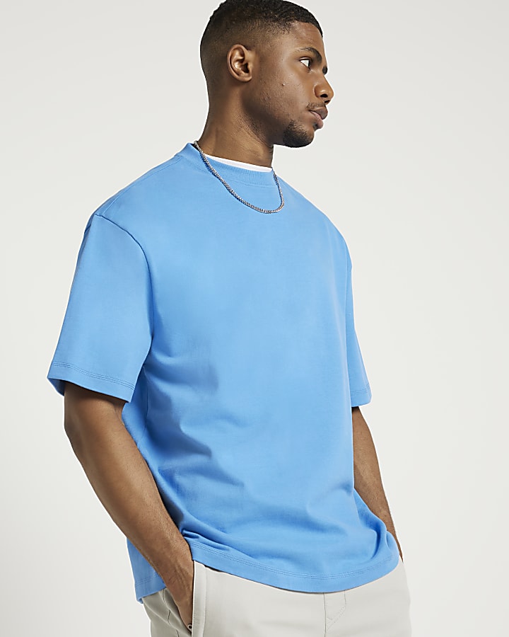 Blue oversized fit RI studio t-shirt