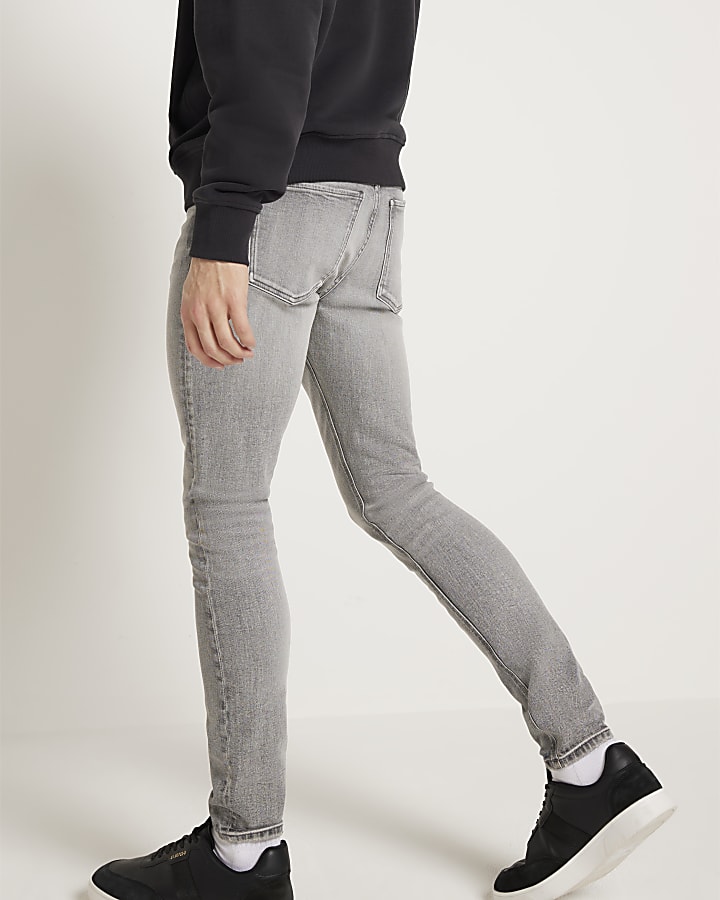 Grey spray on fit jeans