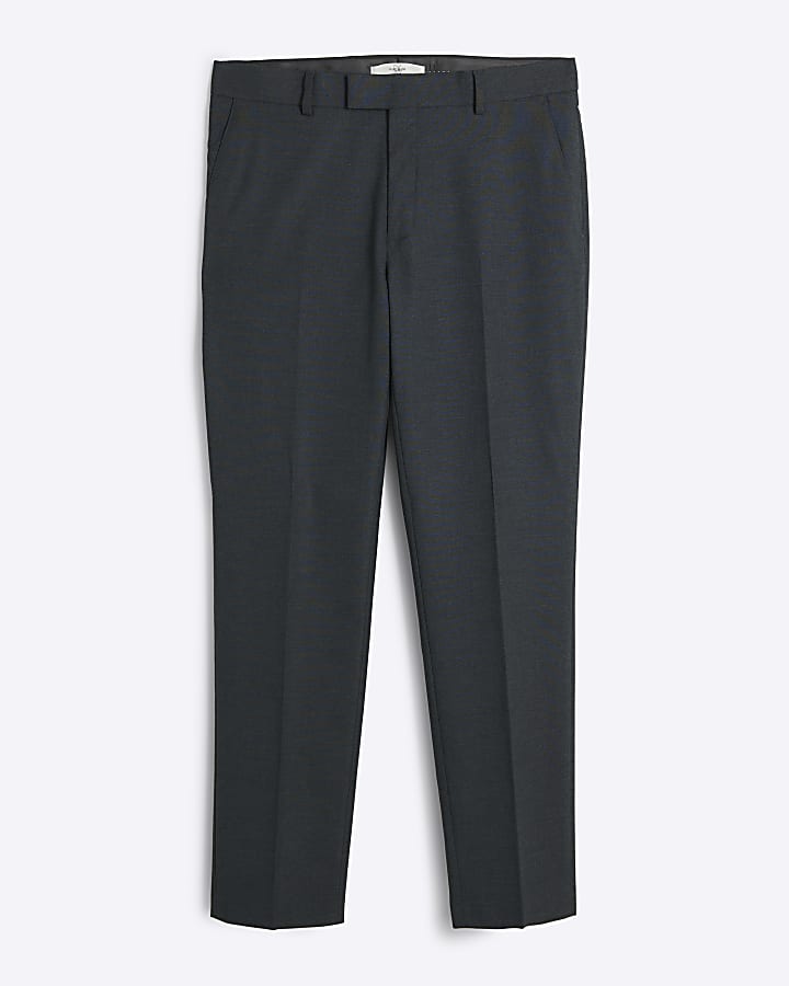 Charcoal Stretch Slim Fit Suit Trousers