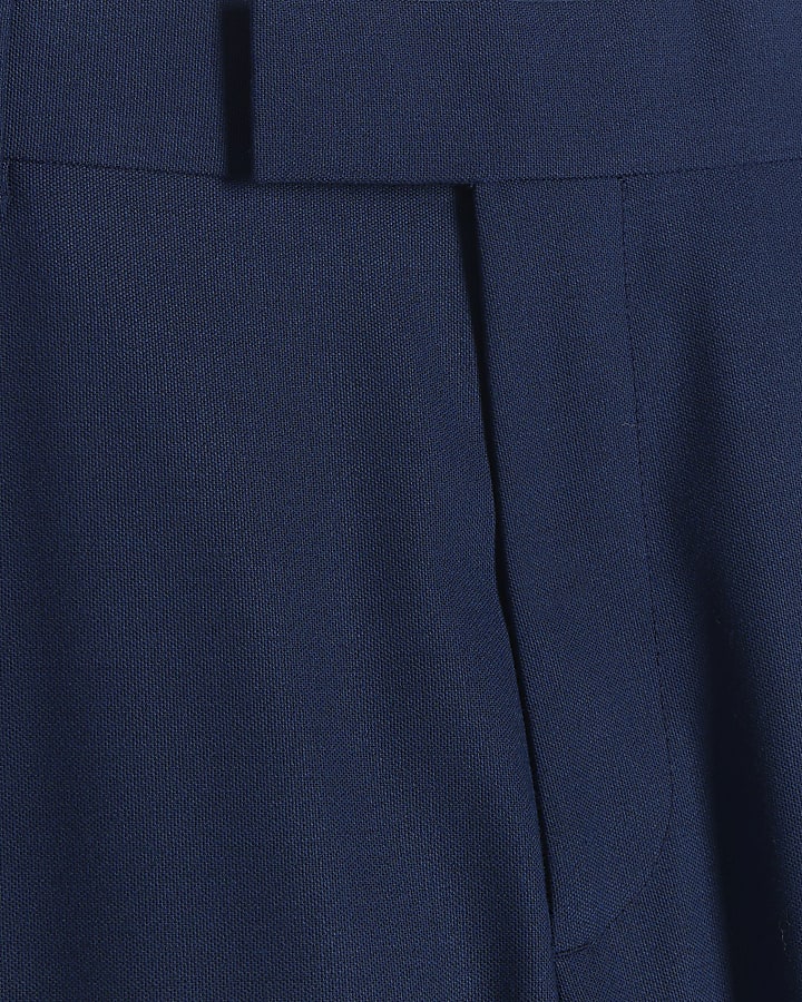 Blue Stretch Slim Fit Suit Trousers