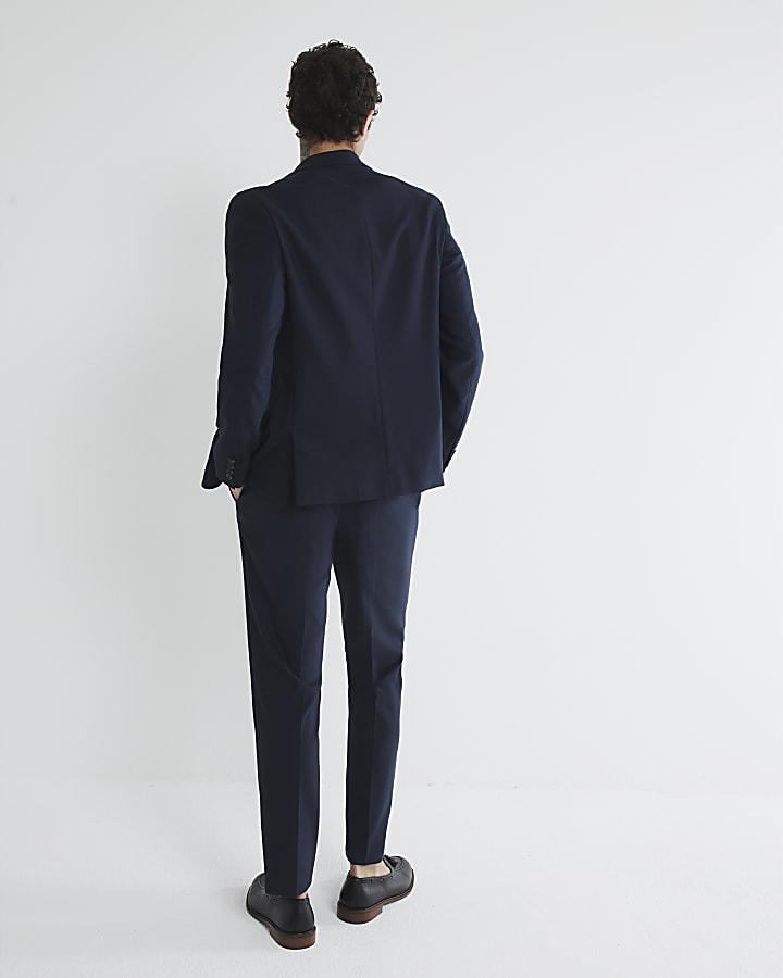 Navy Stretch Skinny Fit Suit Trousers
