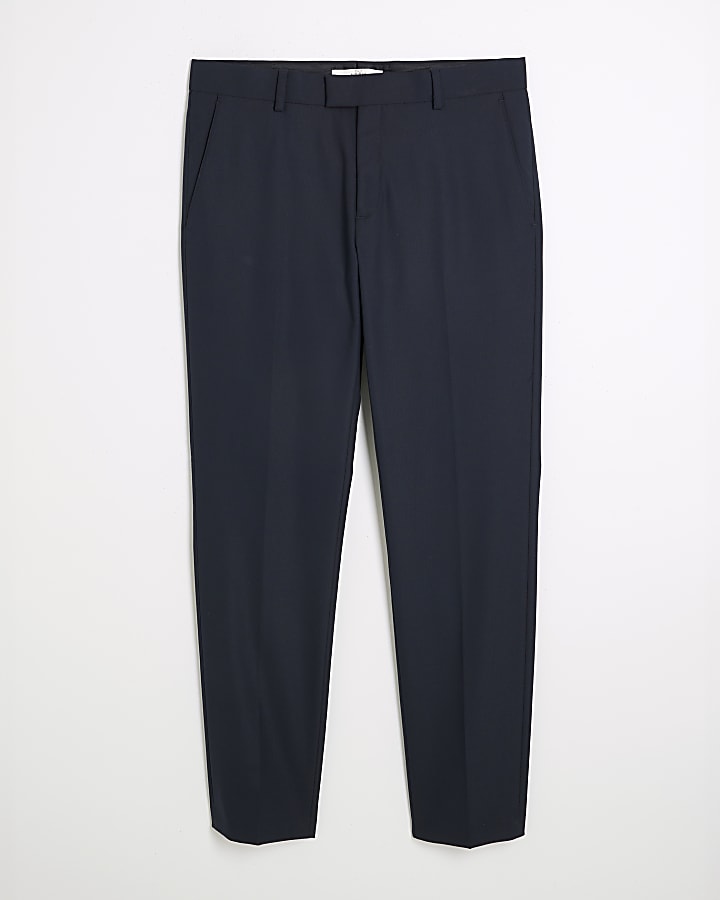 Navy skinny fit suit trousers