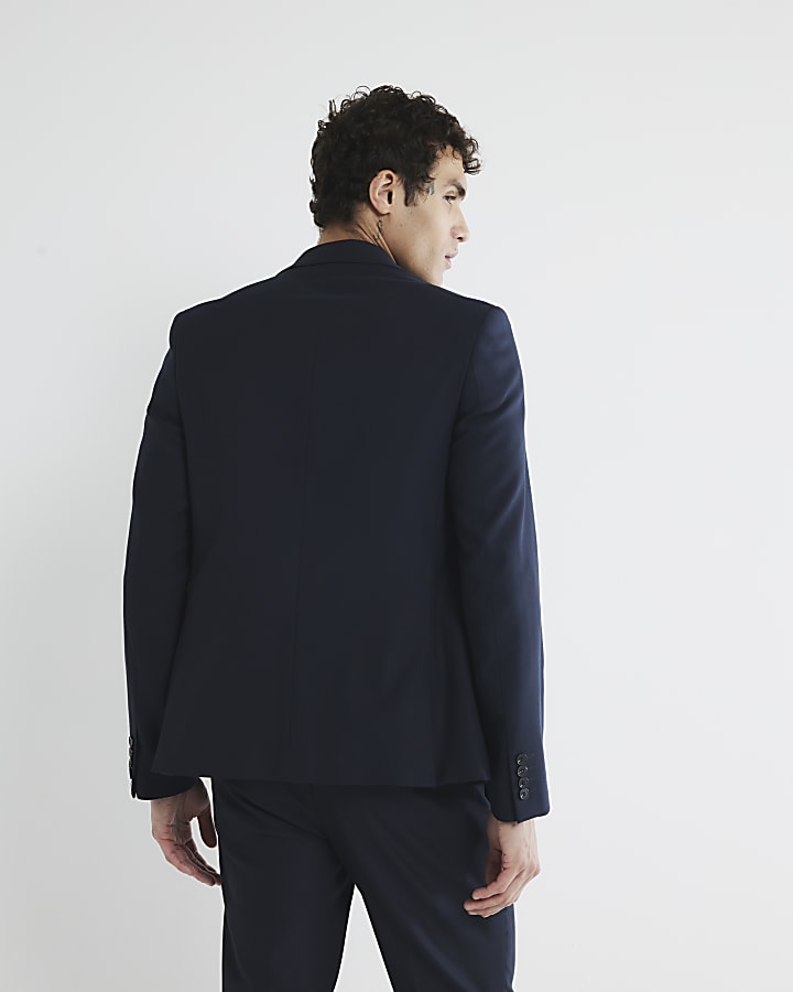 Navy Stretch Skinny Fit Suit Jacket