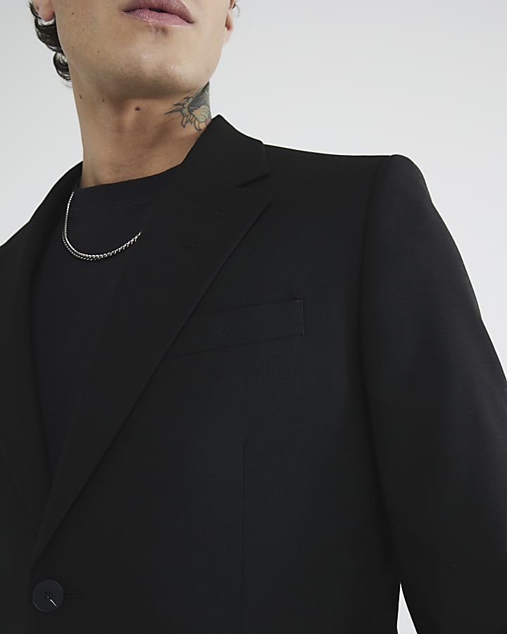 Black Stretch Skinny fit suit jacket