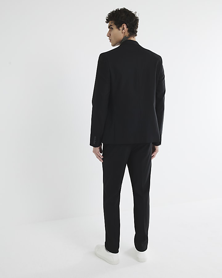 Black Stretch Skinny Fit Suit Trousers