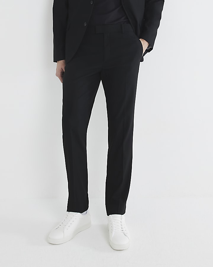 Black Stretch Skinny Fit Suit Trousers