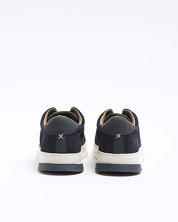 Navy suede trainers