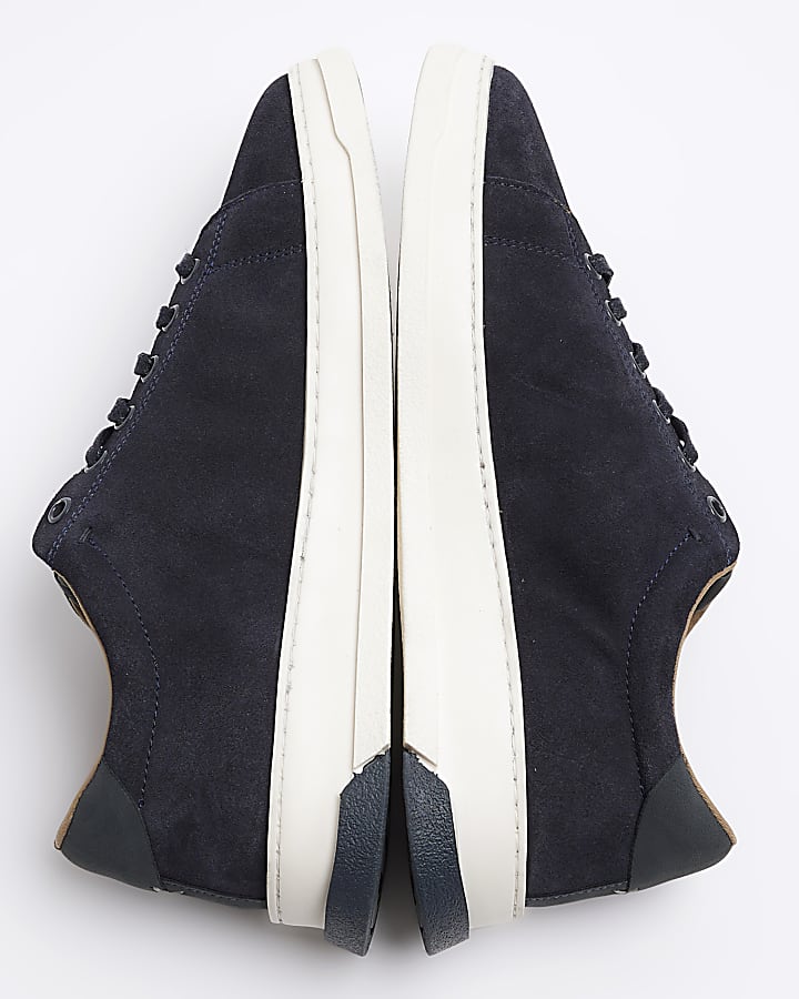 Navy suede trainers