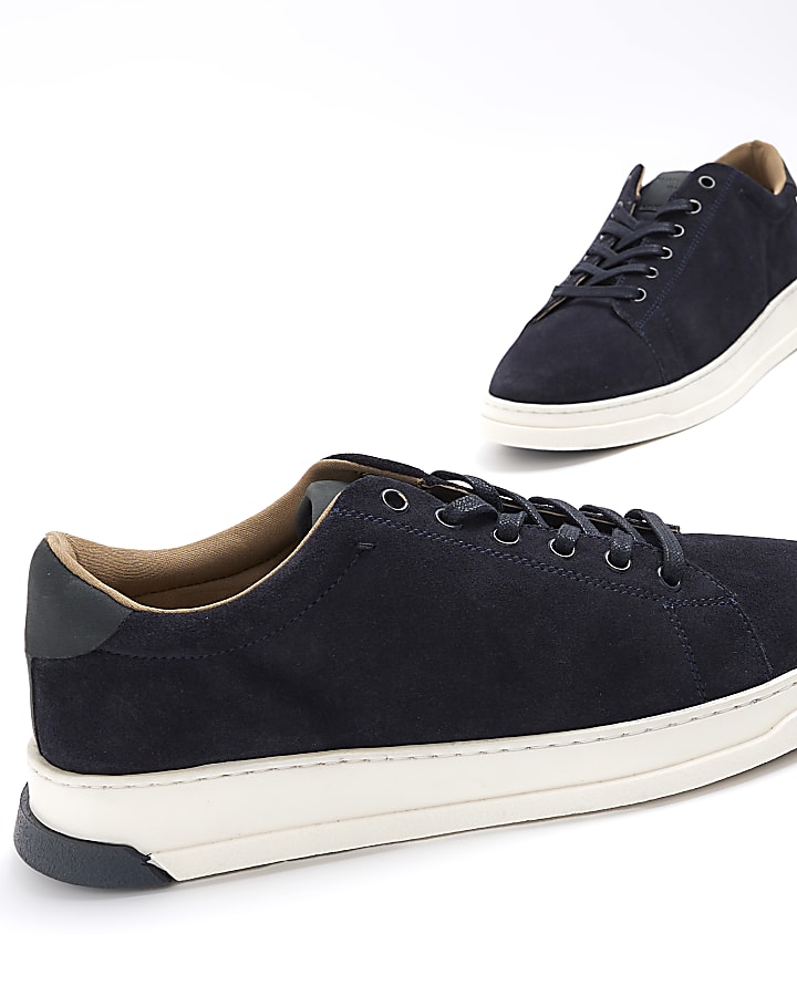 Navy suede trainers