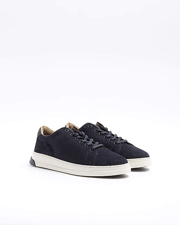 Navy suede trainers