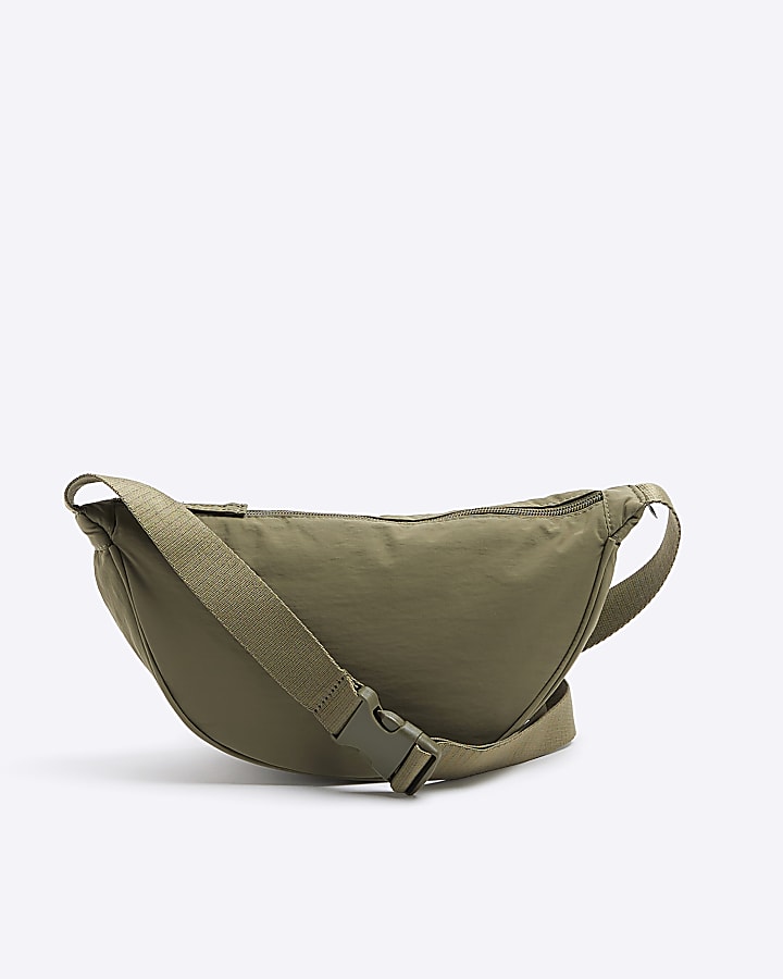 Khaki crinkle bum bag