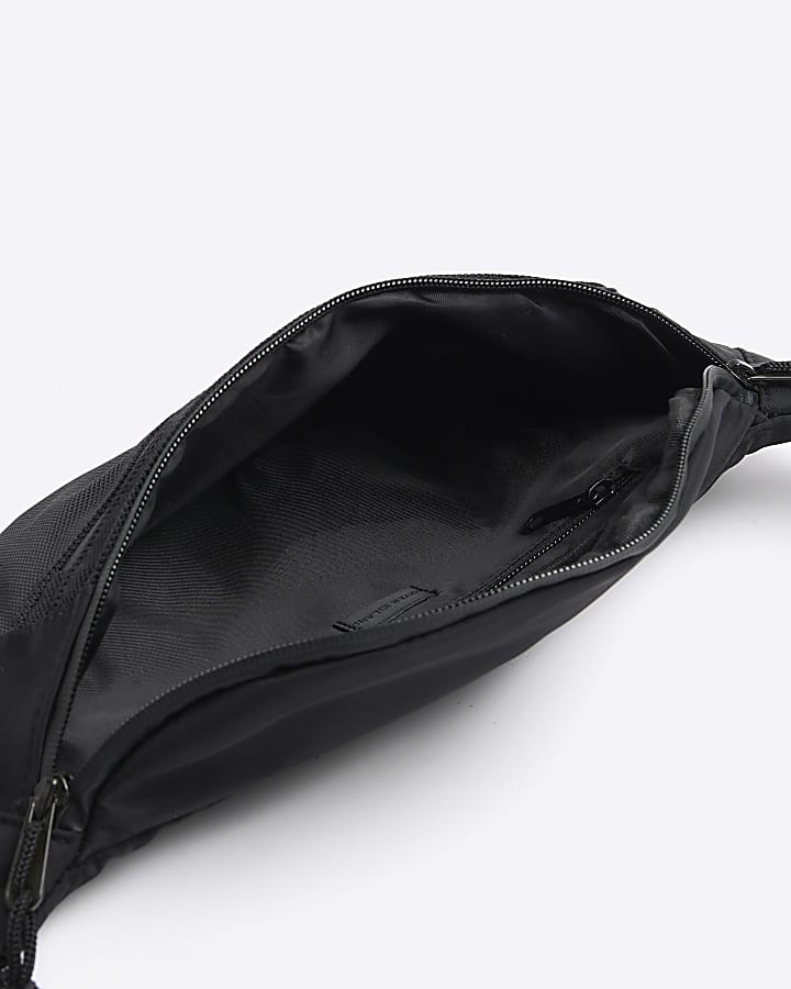 Black Double Zip Bum Bag