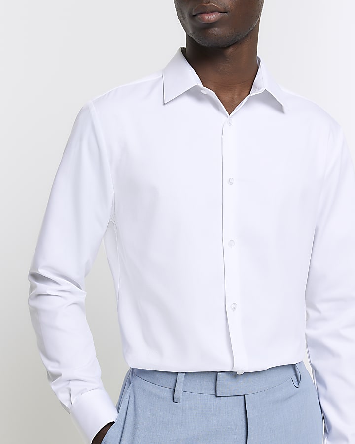 White slim fit new egyptian cotton shirt