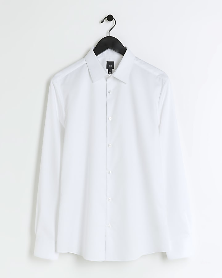 White slim fit new egyptian cotton shirt