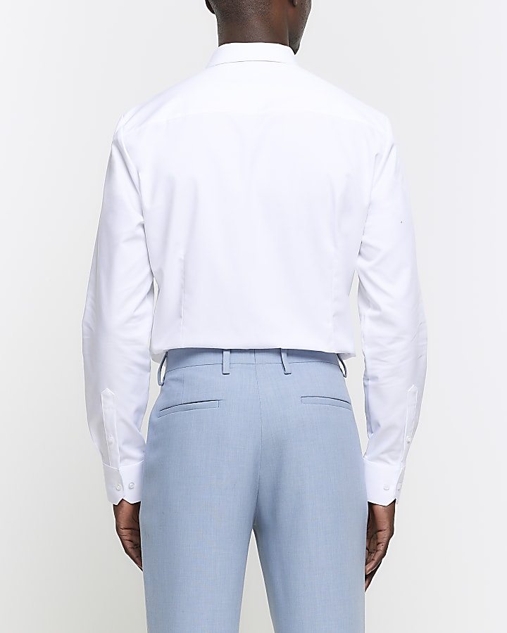 White slim fit new egyptian cotton shirt