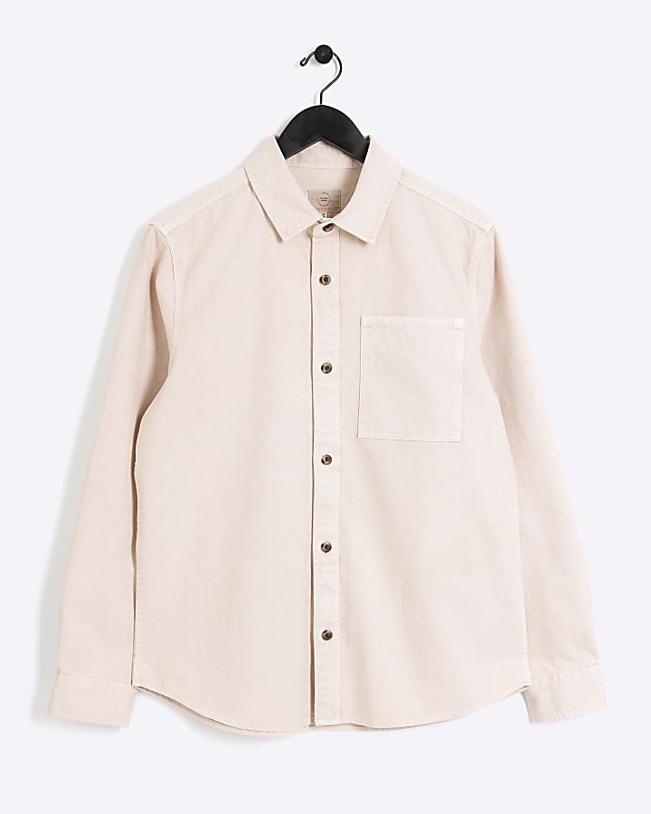 Pink regular fit chest pocket shirt