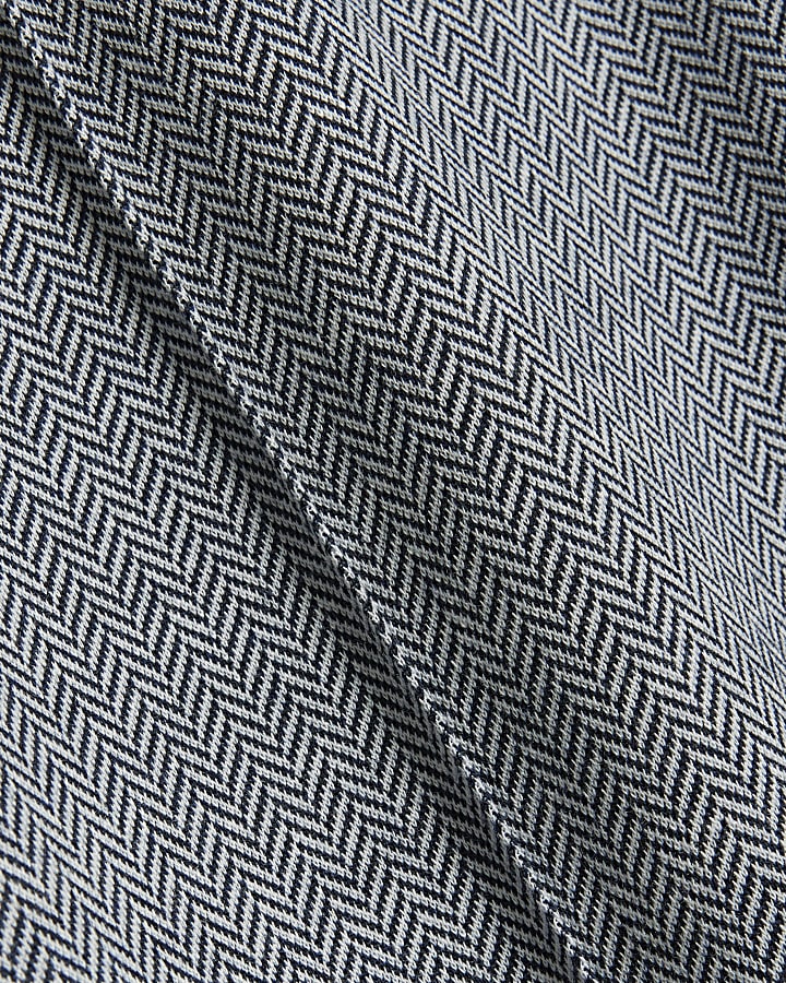 Grey slim fit smart herringbone joggers