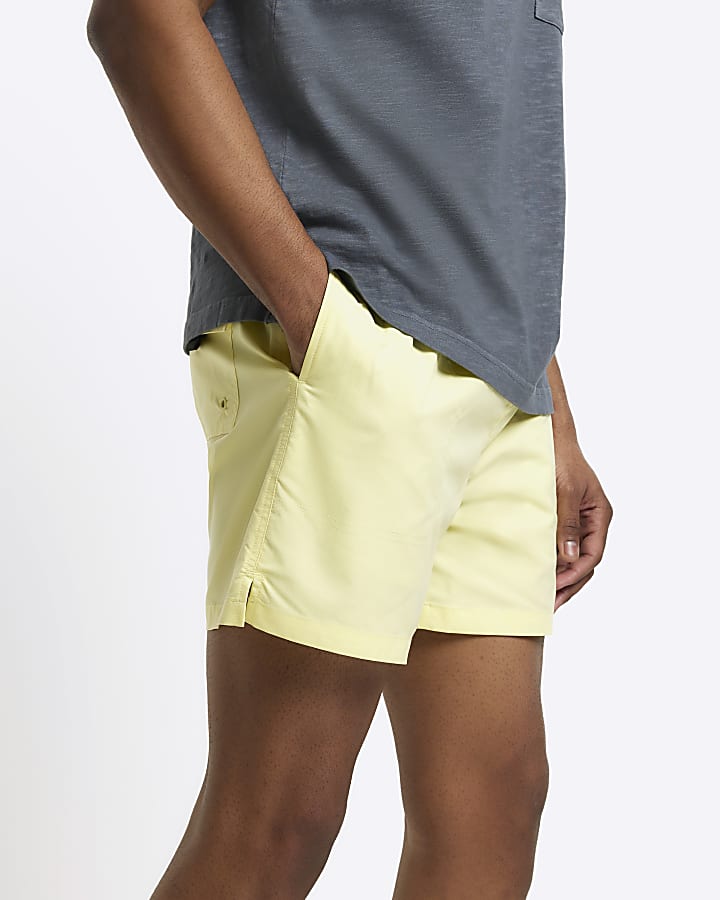 Yellow regular fit swim shorts