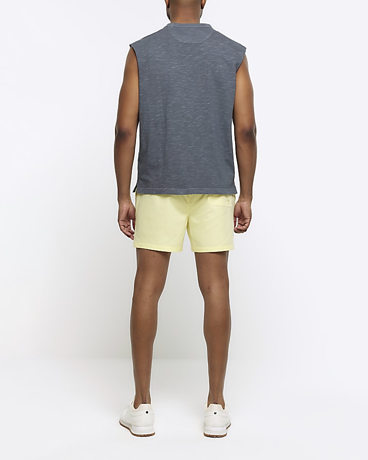 Yellow regular fit swim shorts